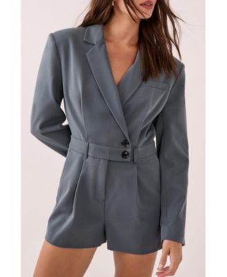 Women's Tailored Button Detail Romper