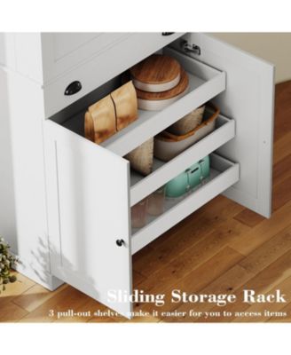 Kitchen Pantry Cabinet 72" Height, Freestanding Cupboard with Drawer