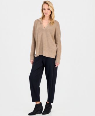 Women's Wool Classic-Collar Henley Sweater