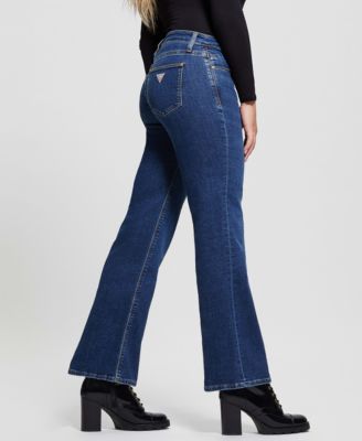 Women's Whiskered Faded-Front Bootcut Denim Jeans