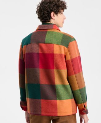 Men's Mega Check Shirt Jacket, Macy's Exclusive