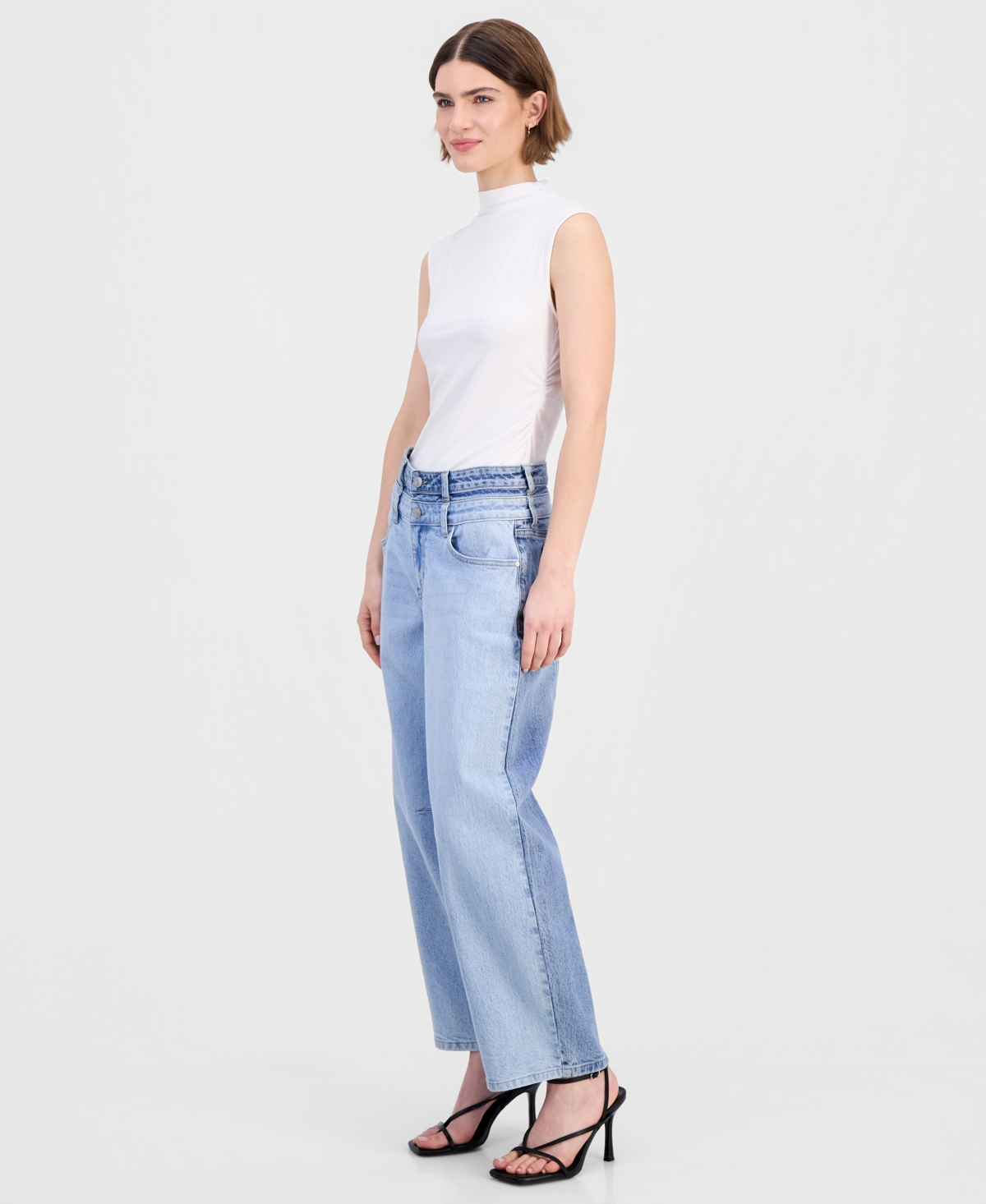 Bar Iii Women's High-Rise Barrel-Leg Jeans, Macy's Exclusive
