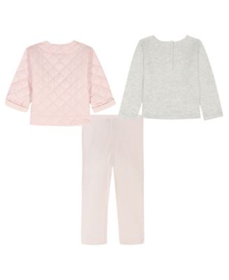 Baby Girls' Crewneck T-Shirt, Jacket and Leggings, 3-Piece Set