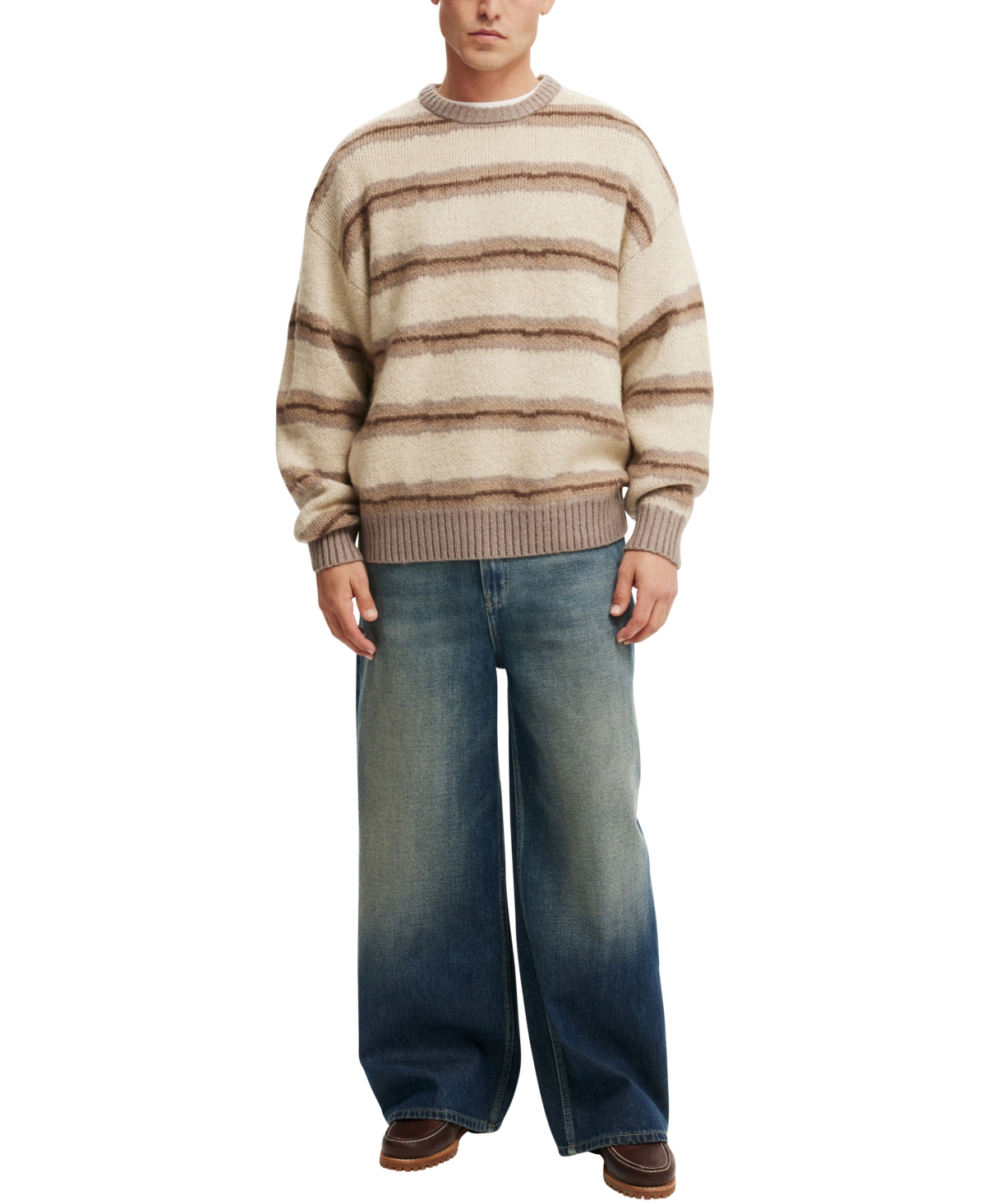 Cotton On Men's Fuzzy Crew Knit Sweater