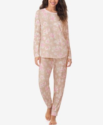 Women's Long Sleeve Crew Neck Top and Jogger Pajama Set