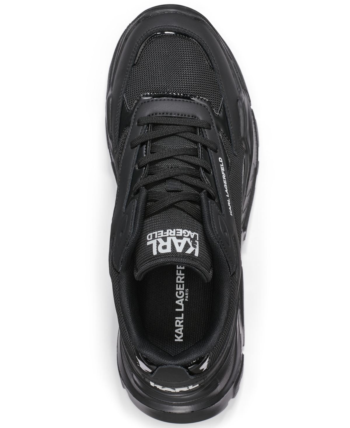 Karl Lagerfeld Paris Men's Patent Detail Round Toe Runner Shoes