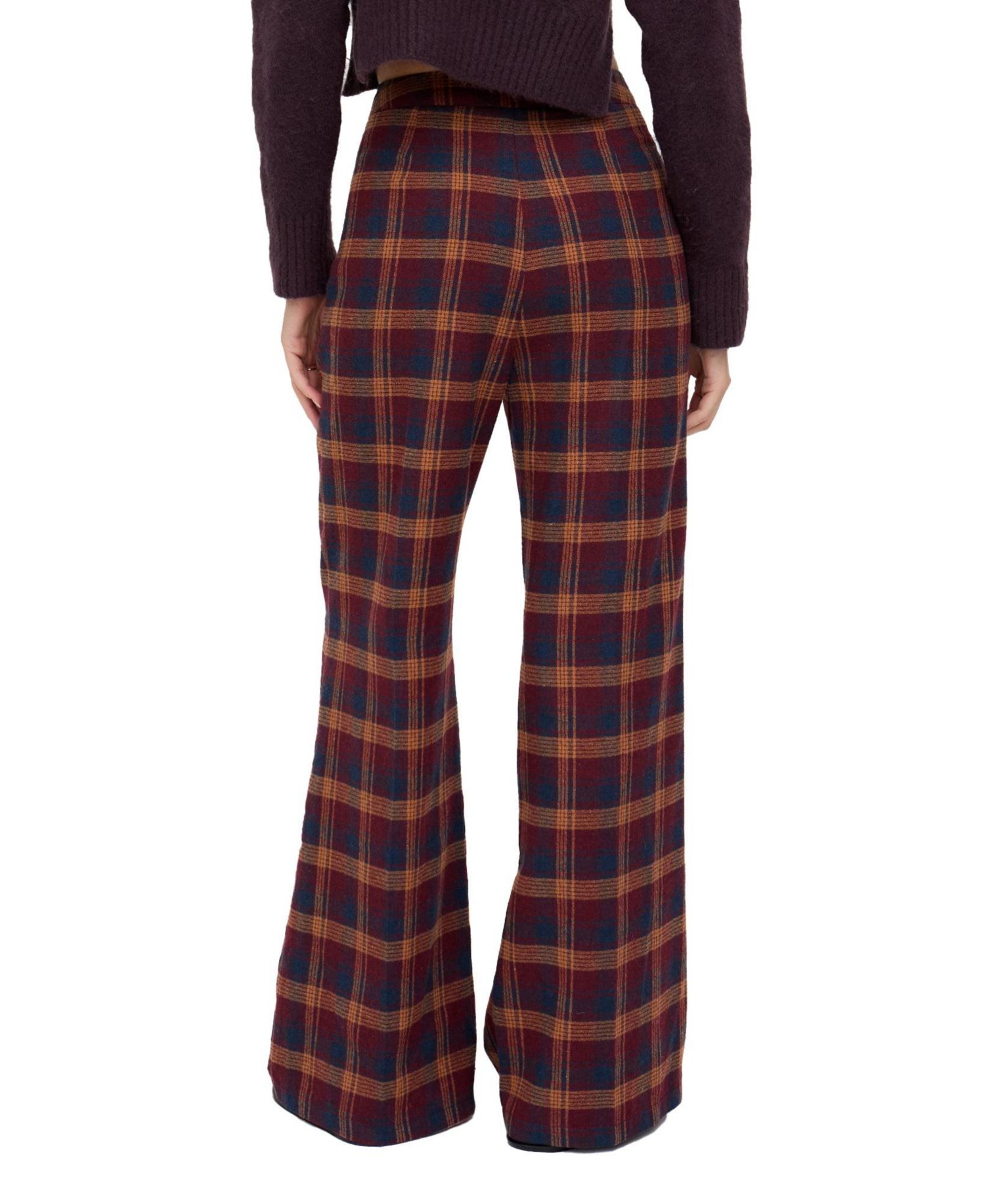 Women's Damson High Waisted Tartan Print Trouser