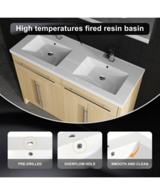 Bathroom Vanity with Resin Sink and Soft-Close Doors