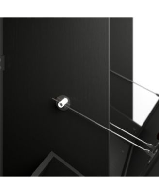 39.3"W Engineered Wood Farmhouse Black Double Tilt-Out Trash Cabinet