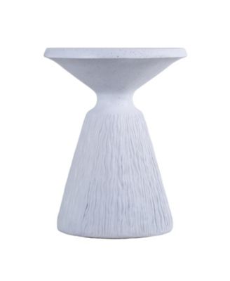 Streamdale Cement Outdoor End Table - Modern Round Side Table