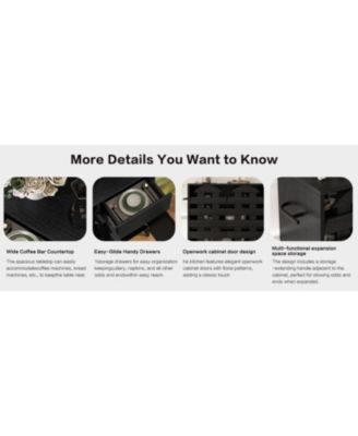 Black Woven Door Accent Cabinet - Kitchen/Living/Dining