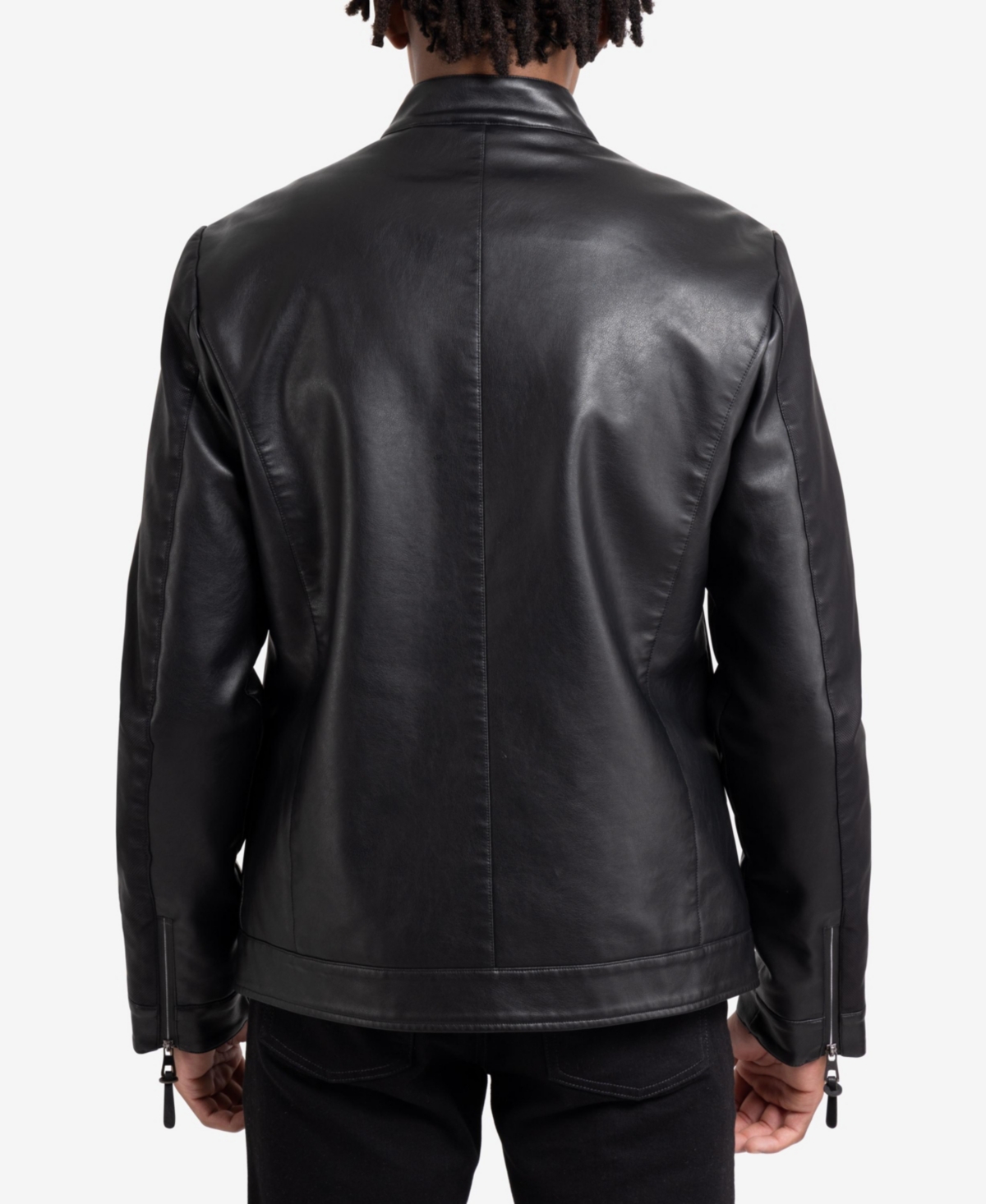 Xray Men's Pu Racer Jacket With Faux Shearling Lining