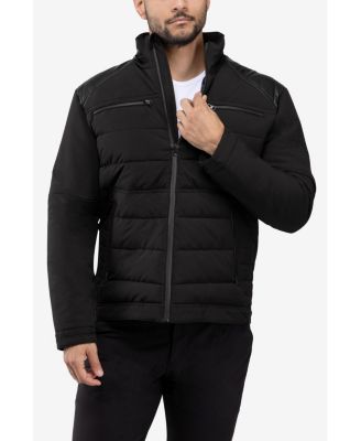 Men's Puffer Jacket With PU Shoulder
