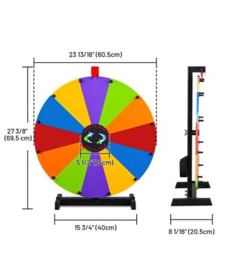 24" DIY Modular Prize Wheel Spinning Game Tabletop 12 Slots Dry Erase for Carnival Spinner Game Events School