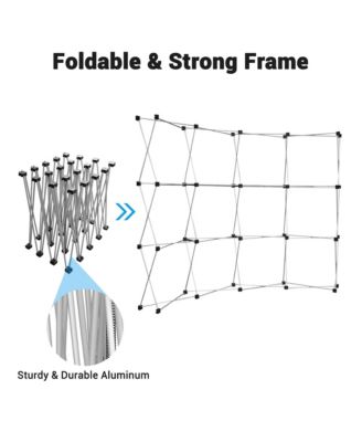 InstaHibit 10x8 Ft Pop Up Backdrop Booth Stand w/ 33"x79" Roll Up Banner Stand