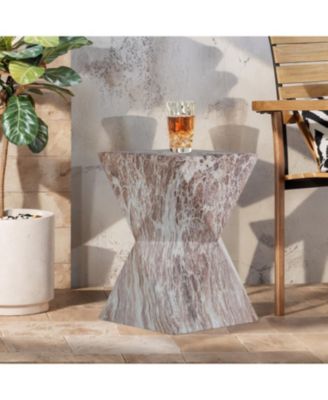 Streamdale Cement Outdoor Accent Table - Terrazzo Style