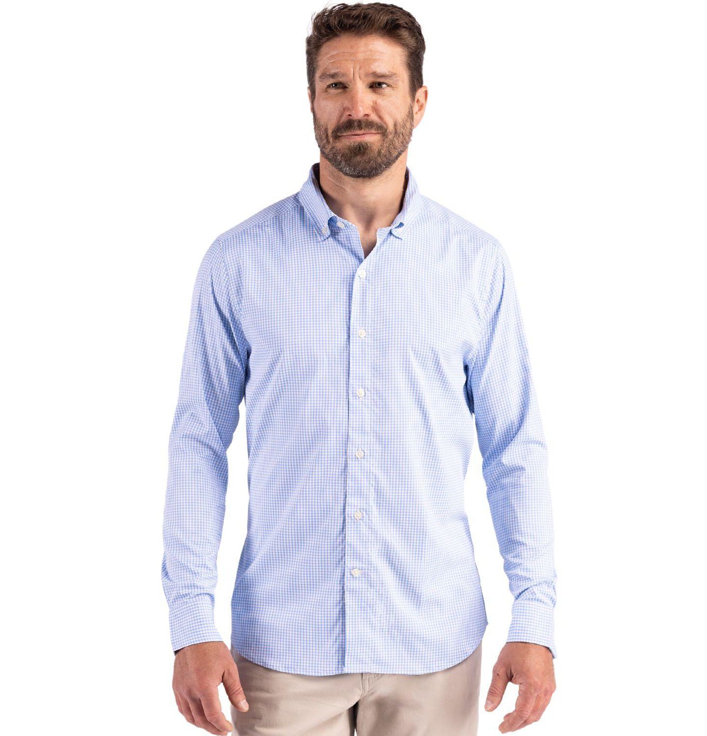 Мужская рубашка Cutter & Buck Long Sleeve Dress Shirt, цвет: Белый — фото 3