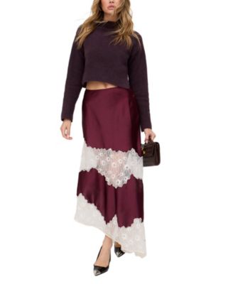 Women's Eleanor Lace Insert Midi Skirt