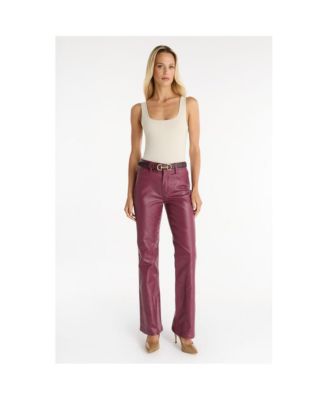 Women's Aria Coated Flare Jean - Merlot