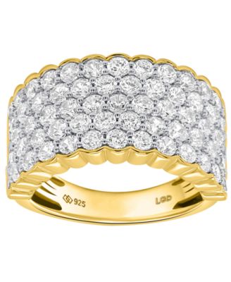 Forever Grown Diamonds - Lab-Grown Diamond Ring (3.ct. t.w.) in 14K Gold Plated Sterling Silver