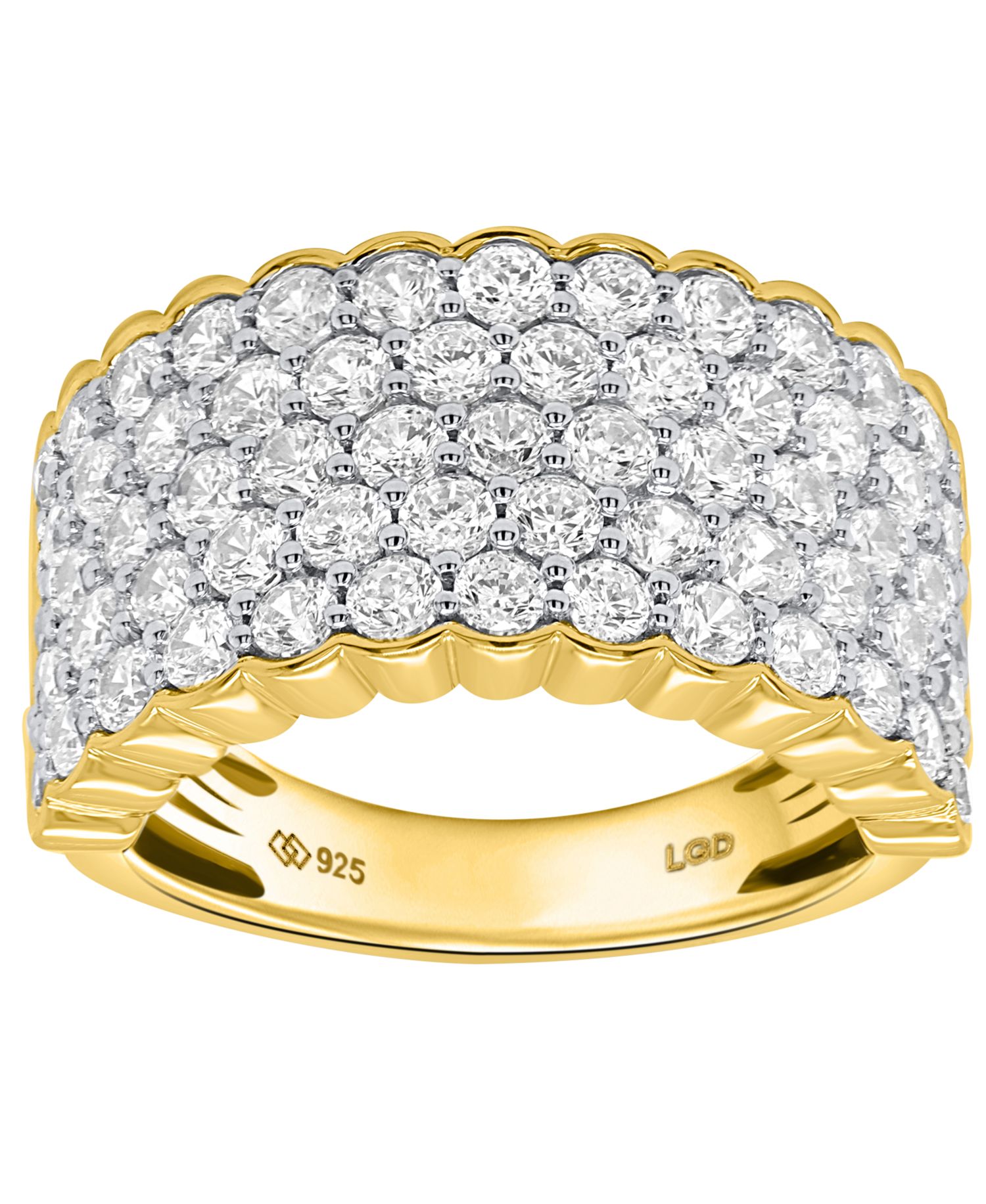 Lab-Grown Diamond Ring (3.ct. t.w.) in 14k Gold Plated Sterling Silver