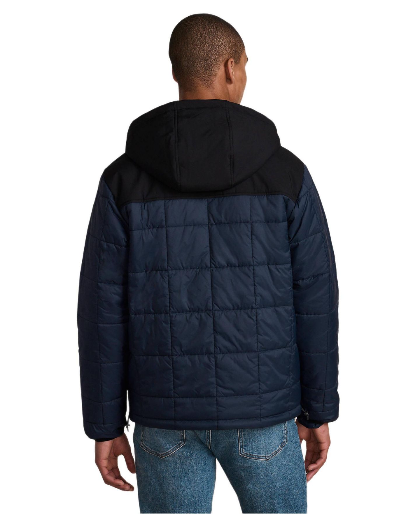 Мужская куртка Lands' End Weatherproof Reversible Hooded, цвет: Чёрный / Тёмно-синий — фото 2
