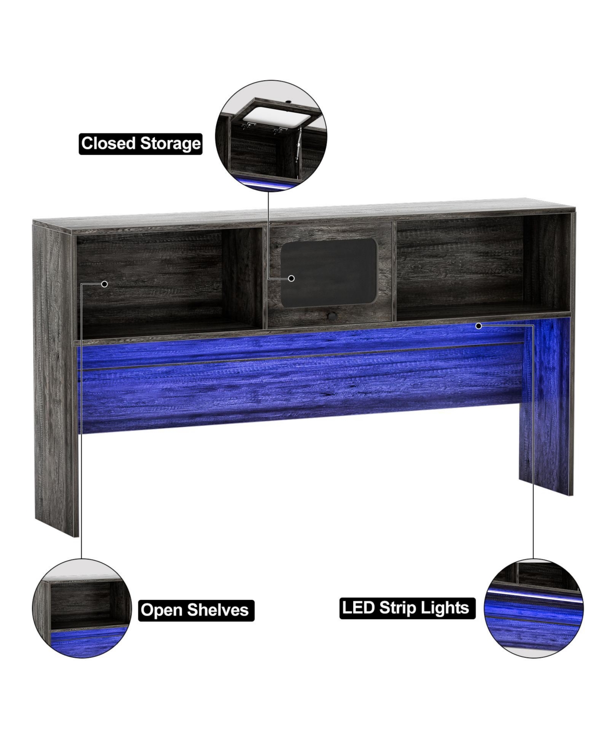 L Shaped Desk with Hutch, Corner Workstation Charge Station and File Cabinet