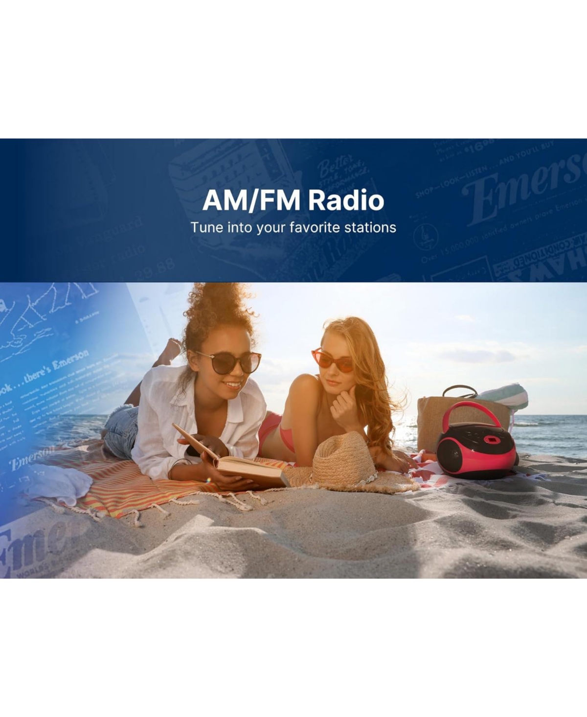 Emerson Epb-3000 Portable Cd Player with Am/Fm Radio, Programmable Memory, Dual Stereo Speakers