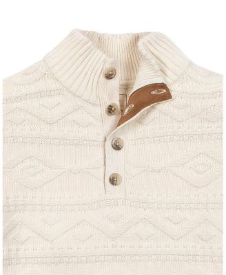 Men's Organic Mock Neck Cable Sweater