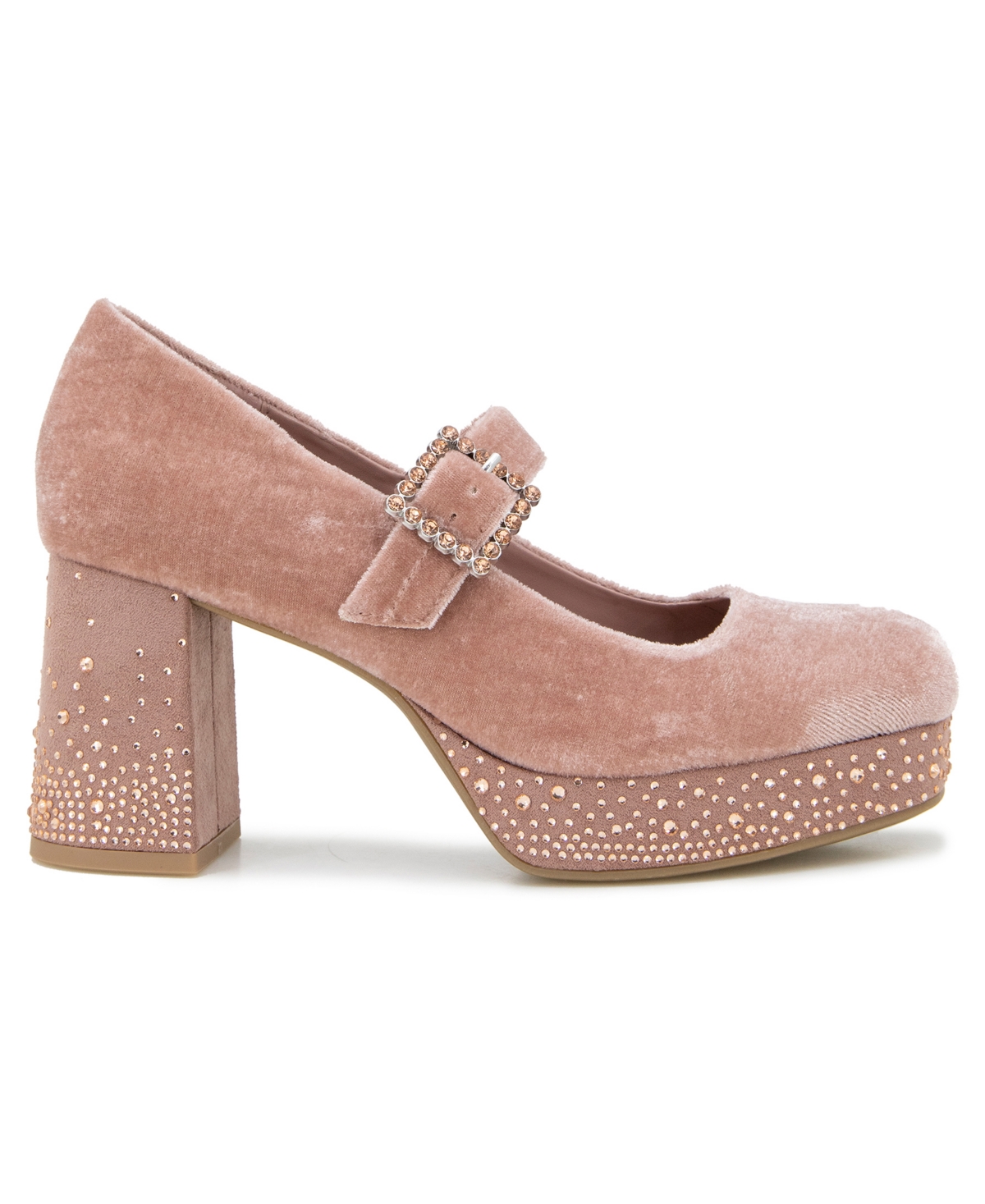Kenneth Cole Reaction Klair Jewels Platform Mary-jane Pumps In Pink