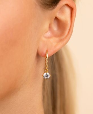 Sterling Silver Matilda Brilliant Cut CZ French Clip Earrings