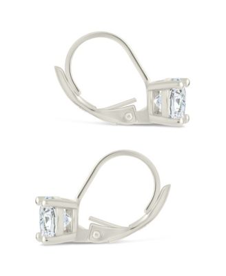 Sterling Silver Round Cut French Clip Earrings