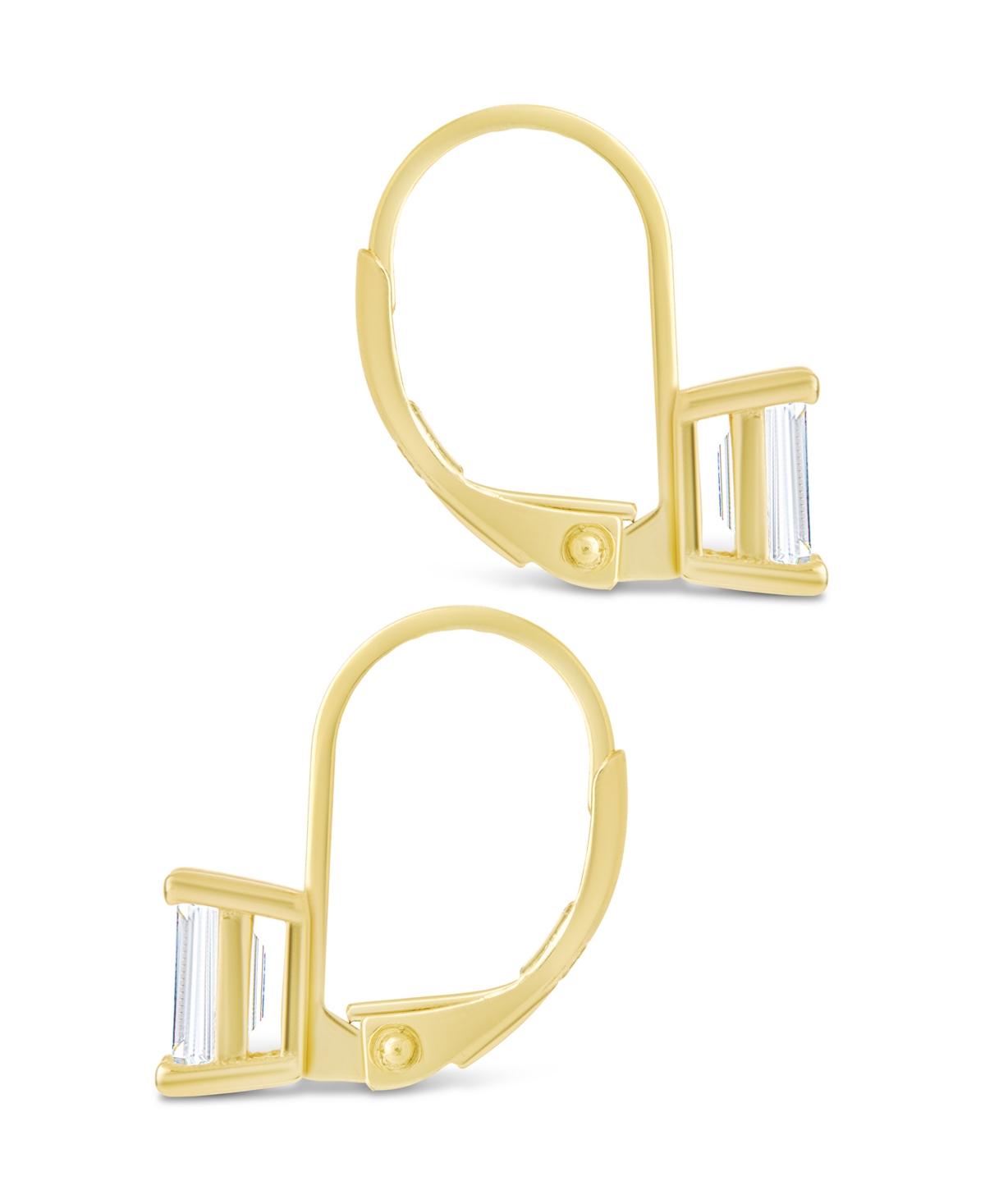 Sterling Forever Silver Emerald Cut French Clip Earrings