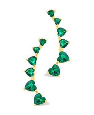 Sterling Silver Jillian CZ Heart Crawler Studs