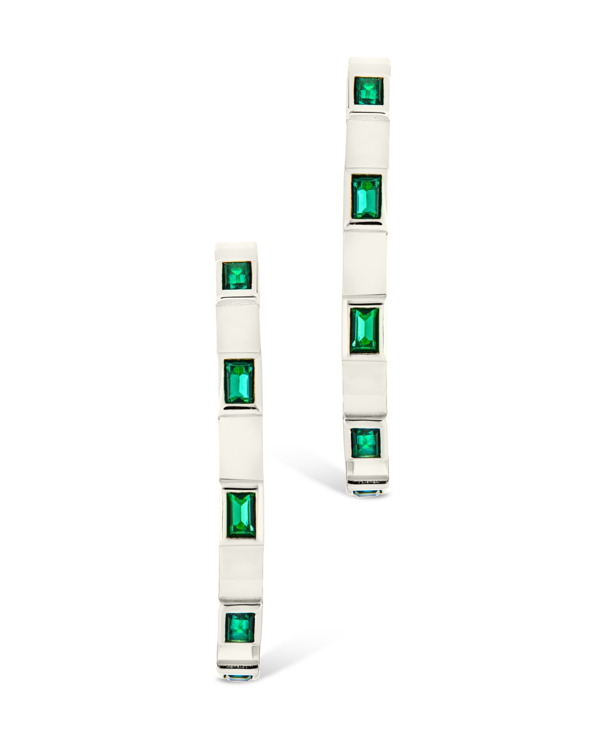 Sterling Forever Sterling Silver Asher Flat Polished Hoops