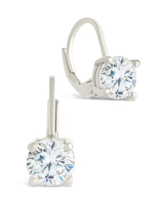 Sterling Forever - Sterling Silver Round Cut French Clip Earrings