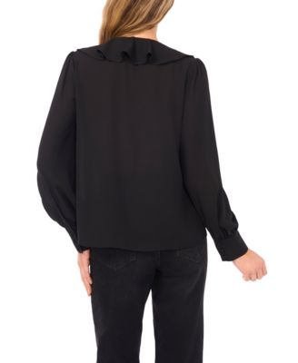 Women's Ruffle Tie V-Neck Top