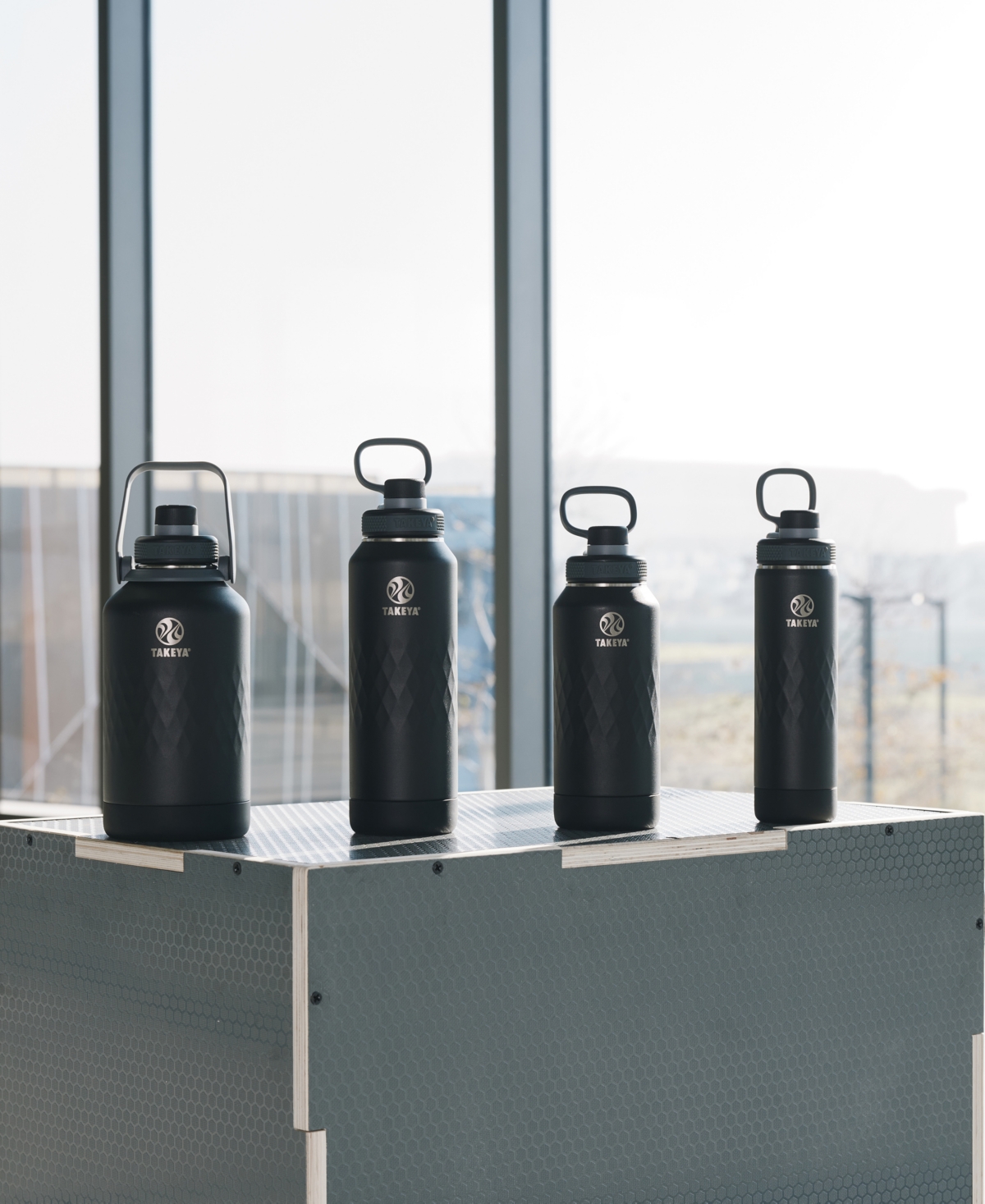 Takeya Sport 22 Oz. Triple-insulated Water Bottle With Spout Lid In Black