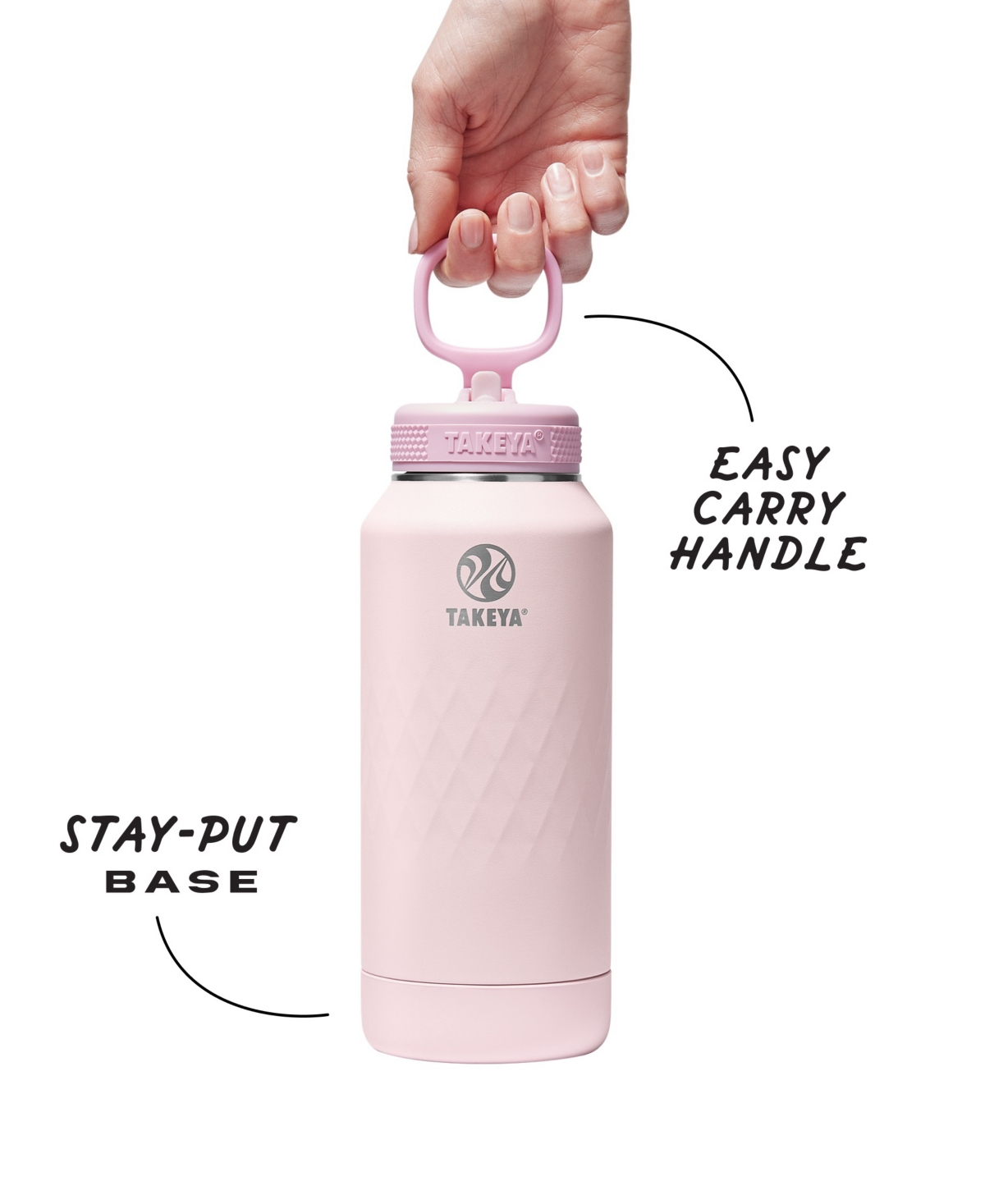 Takeya Sport 32 Oz. Triple-insulated Water Bottle With Straw Lid In Pink