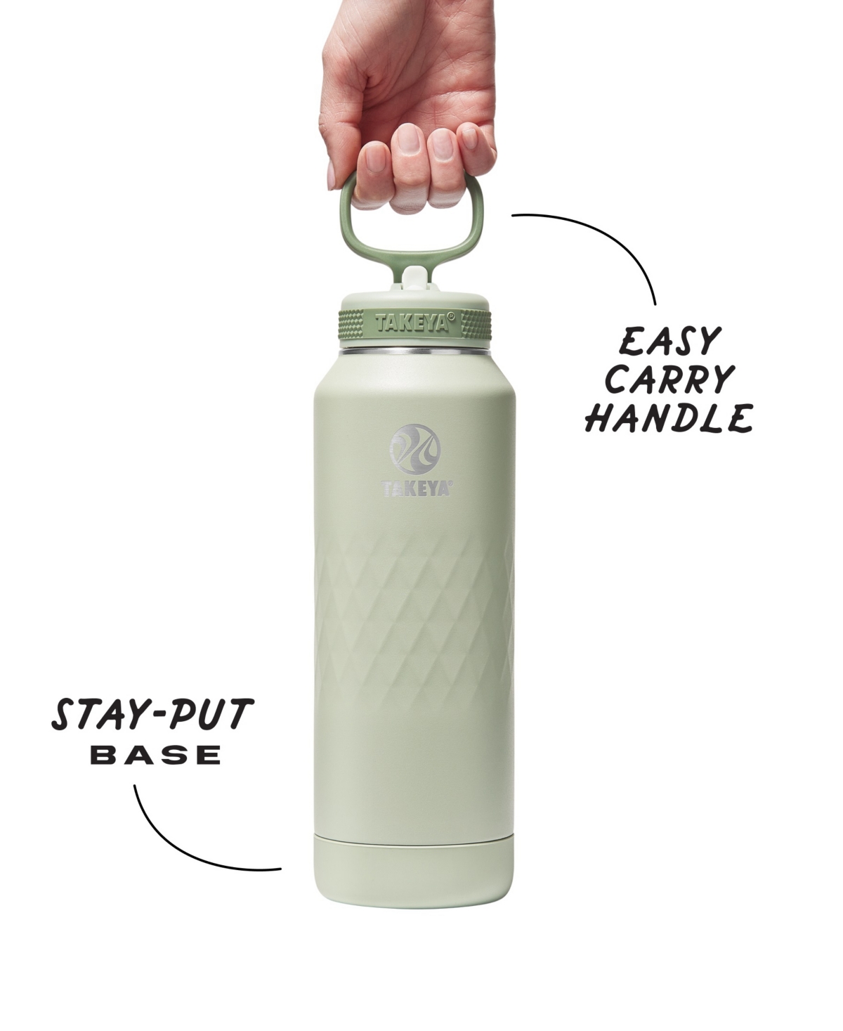 Takeya Sport 40 Oz. Triple-insulated Water Bottle With Straw Lid In Green