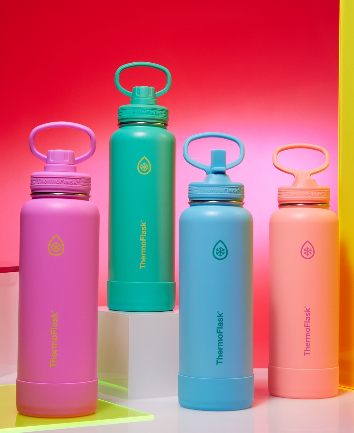 Thermoflask 40 Oz. Double Wall Vacuum Insulated Water Bottle With Spout Lid In Pink