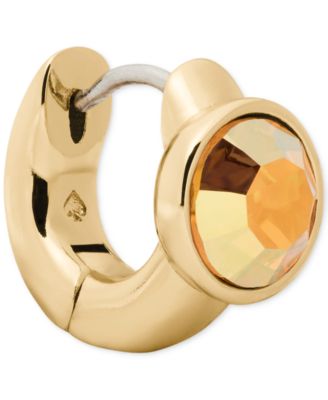 Cubic Zirconia Round Huggies Earrings