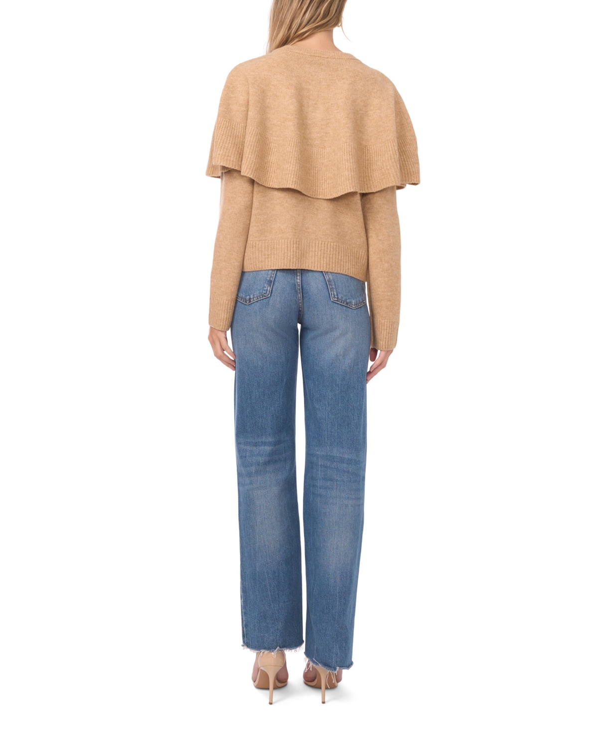 Vince Camuto Cape Detail Cardigan In Brown