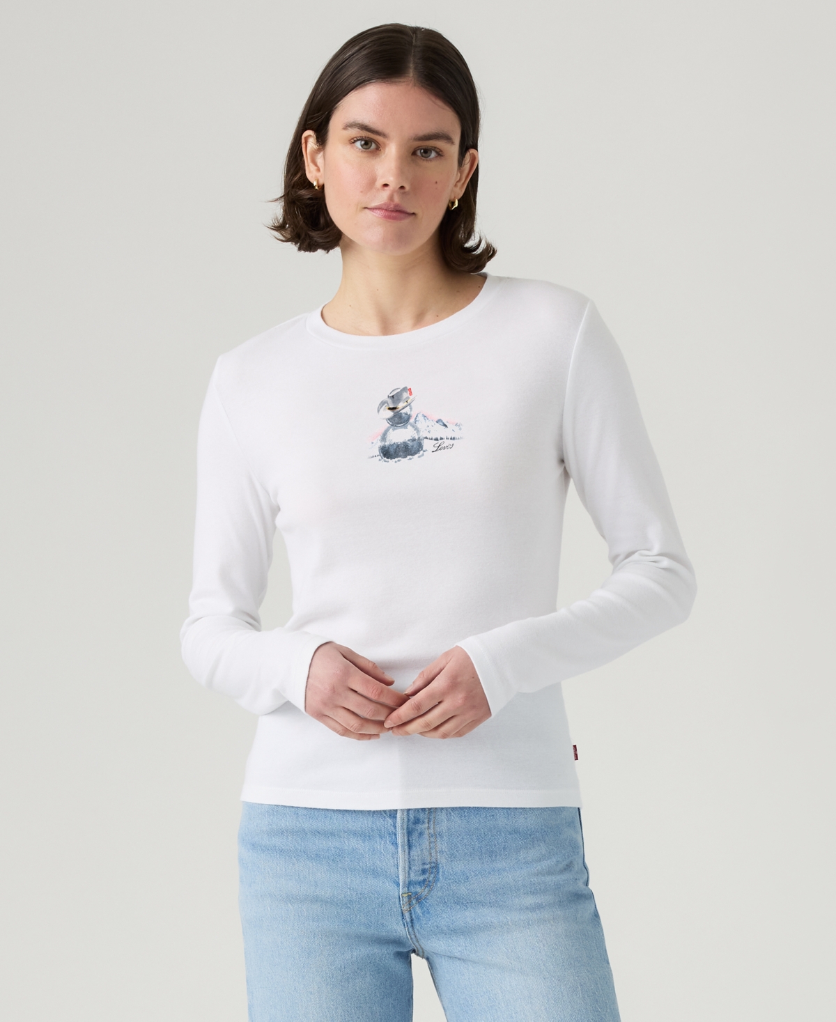 Levi's Women's Graphic Essential Long Sleeve T-shirt In White