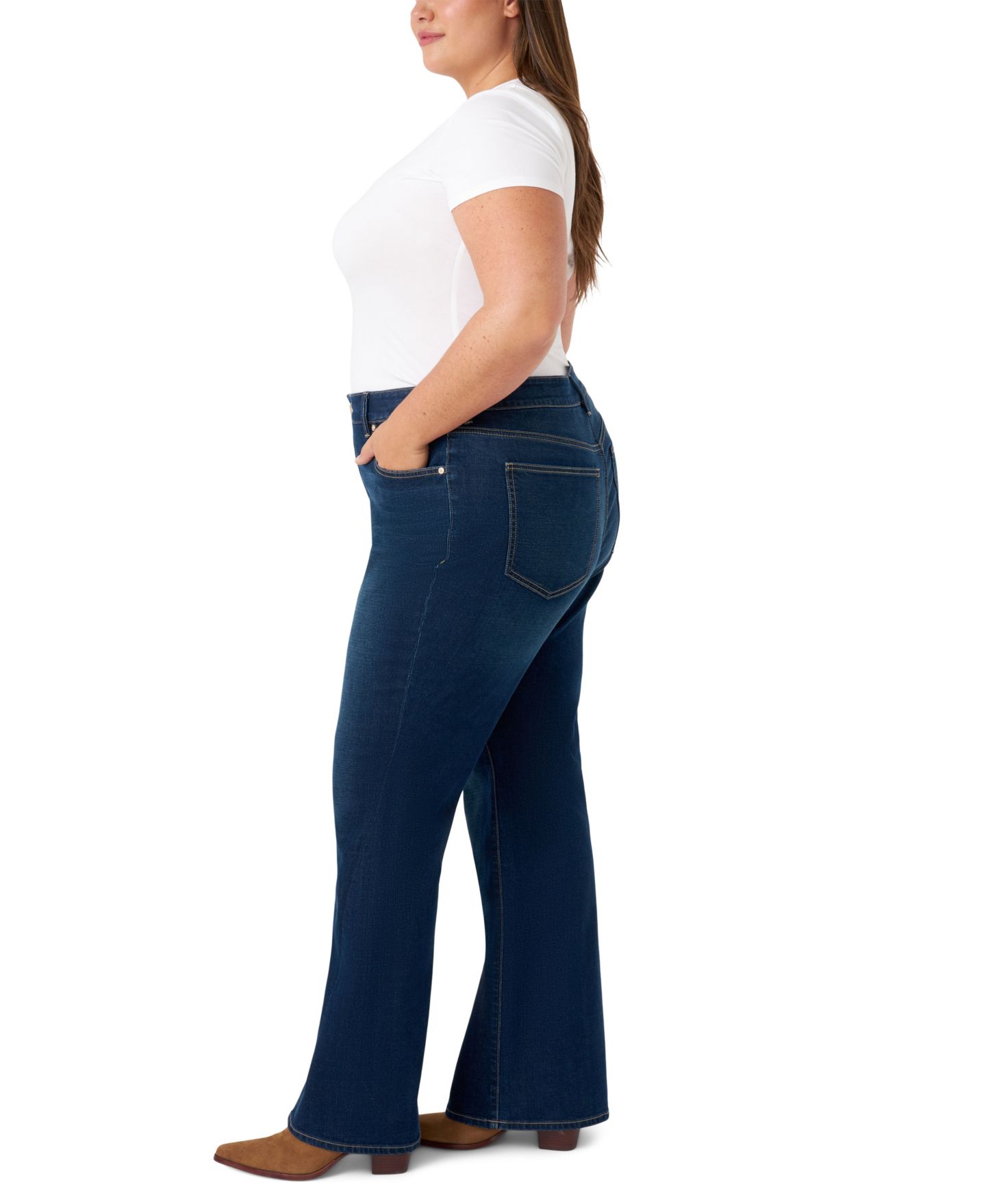 Женские джинсы Seven7 Plus Size Generation Flare, цвет: Тёмная варка — фото 3