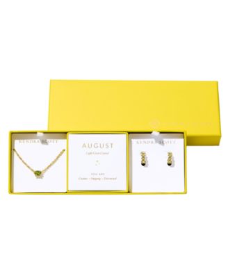 2-Piece Cubic Zirconia Cailin Pendant Necklace and Huggie Earrings Gift Set