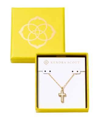 Kendra Scott - Kyocera Opal 14K Gold-Plated Boxed Cross Pendant Necklace