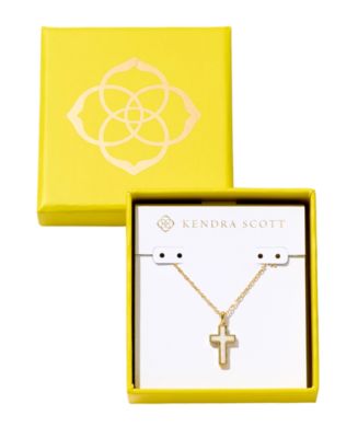 Kendra Scott Kyocera Opal 14k Gold-Plated Boxed Cross Pendant