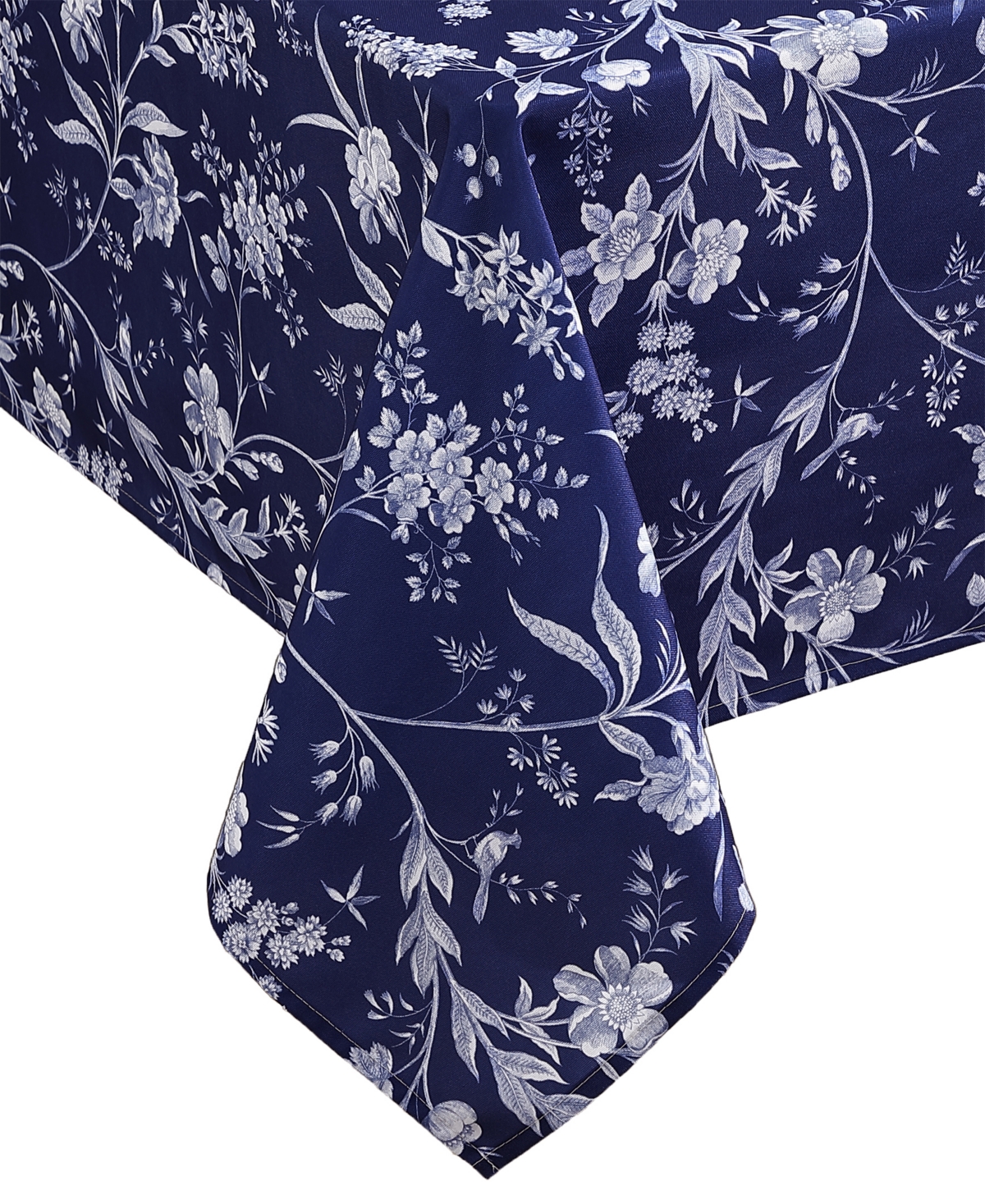 Laura Ashley Easy Care Pattern Tablecloth, 60" X 84" In Blue