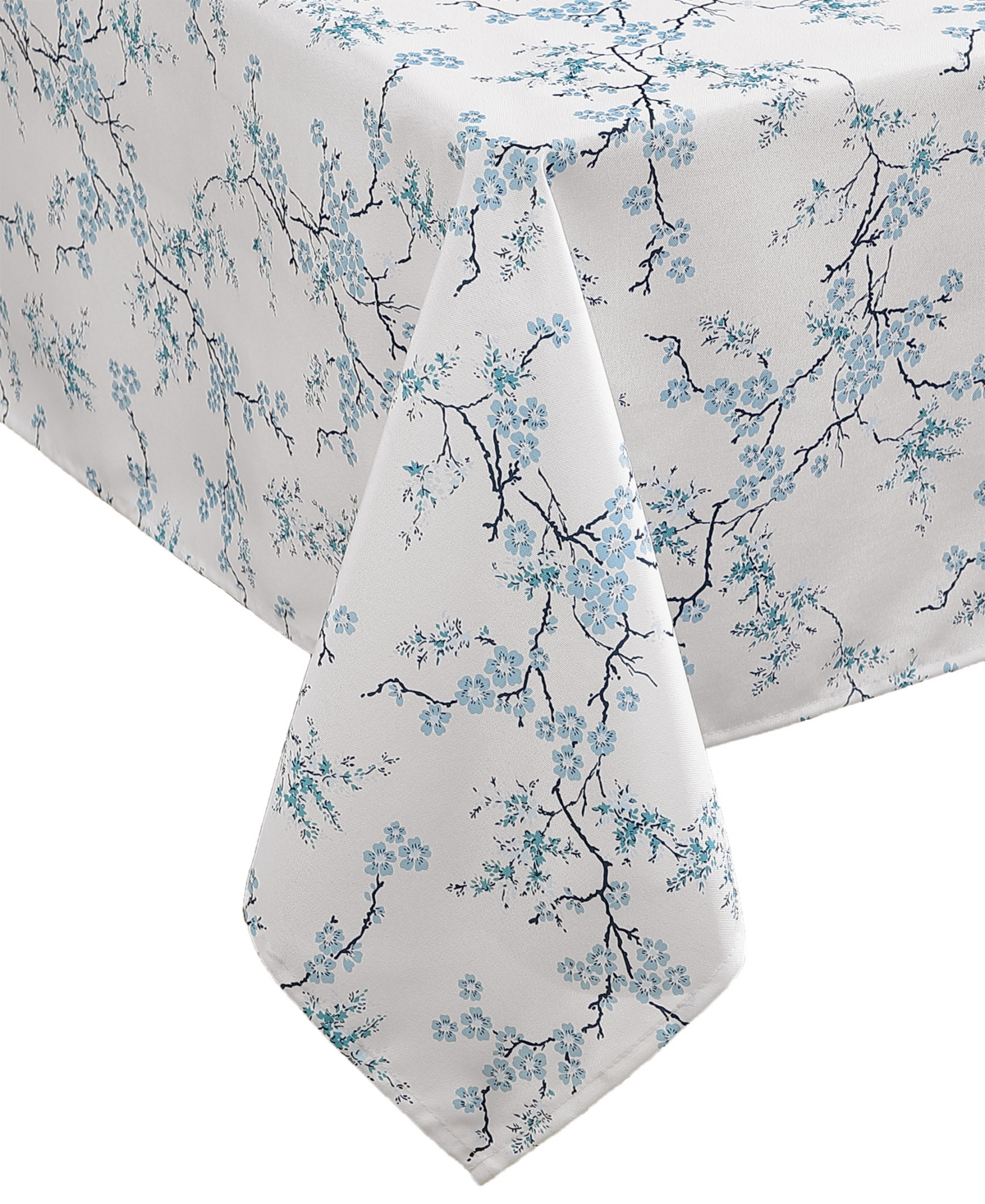 Laura Ashley Easy Care Pattern Tablecloth, 60" X 102" In White